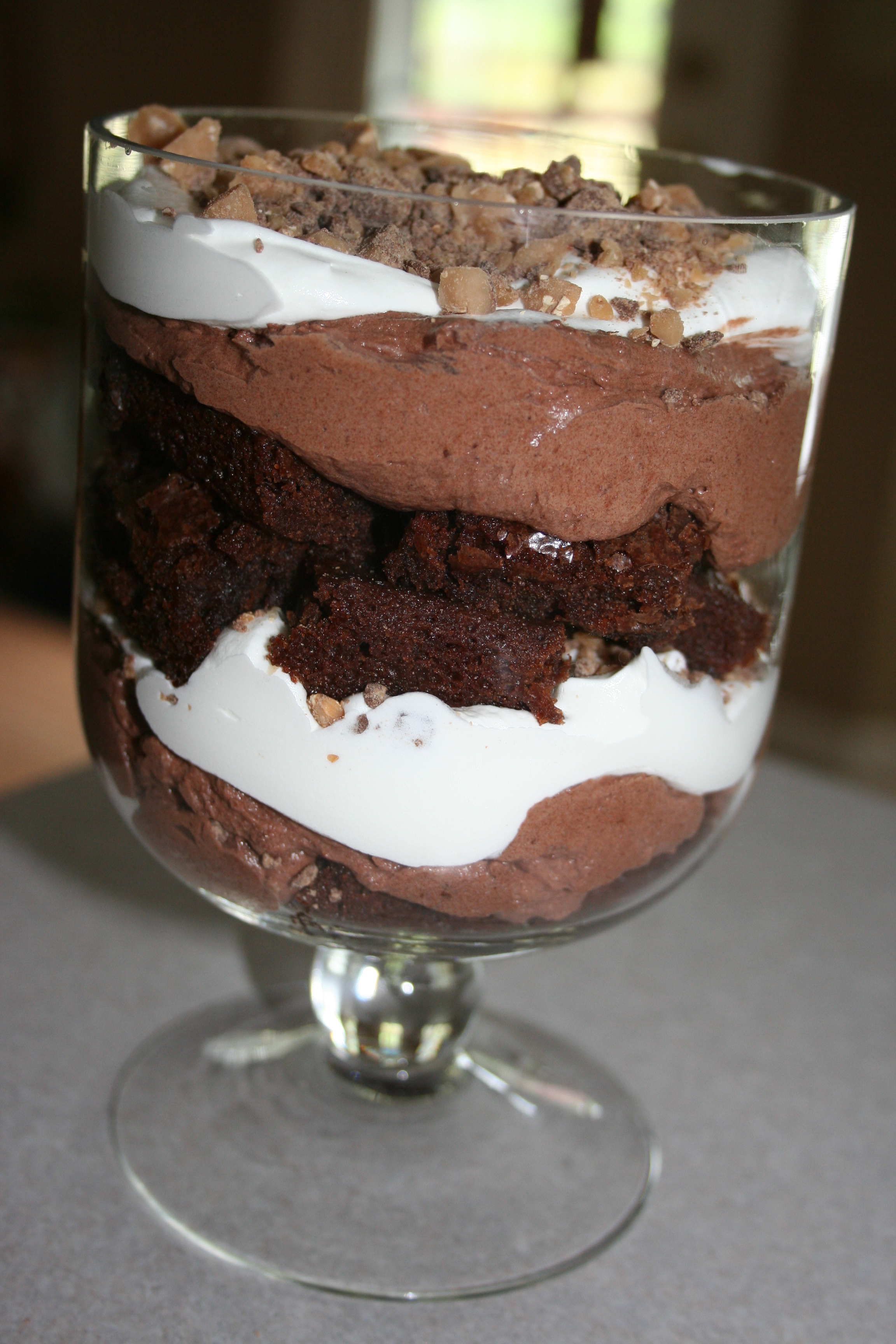 Brownie Mousse and Toffee Trifle | tempting thyme