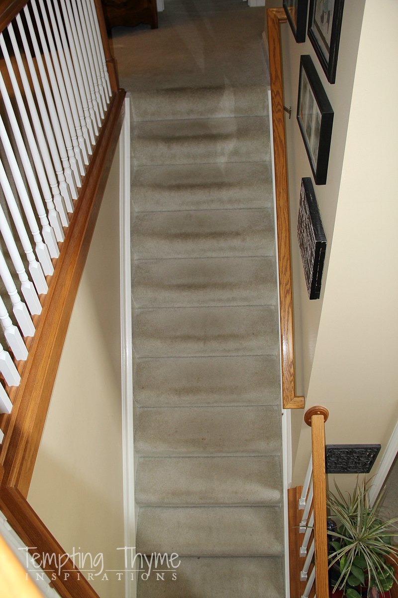 Staining pine treads after removing carpet