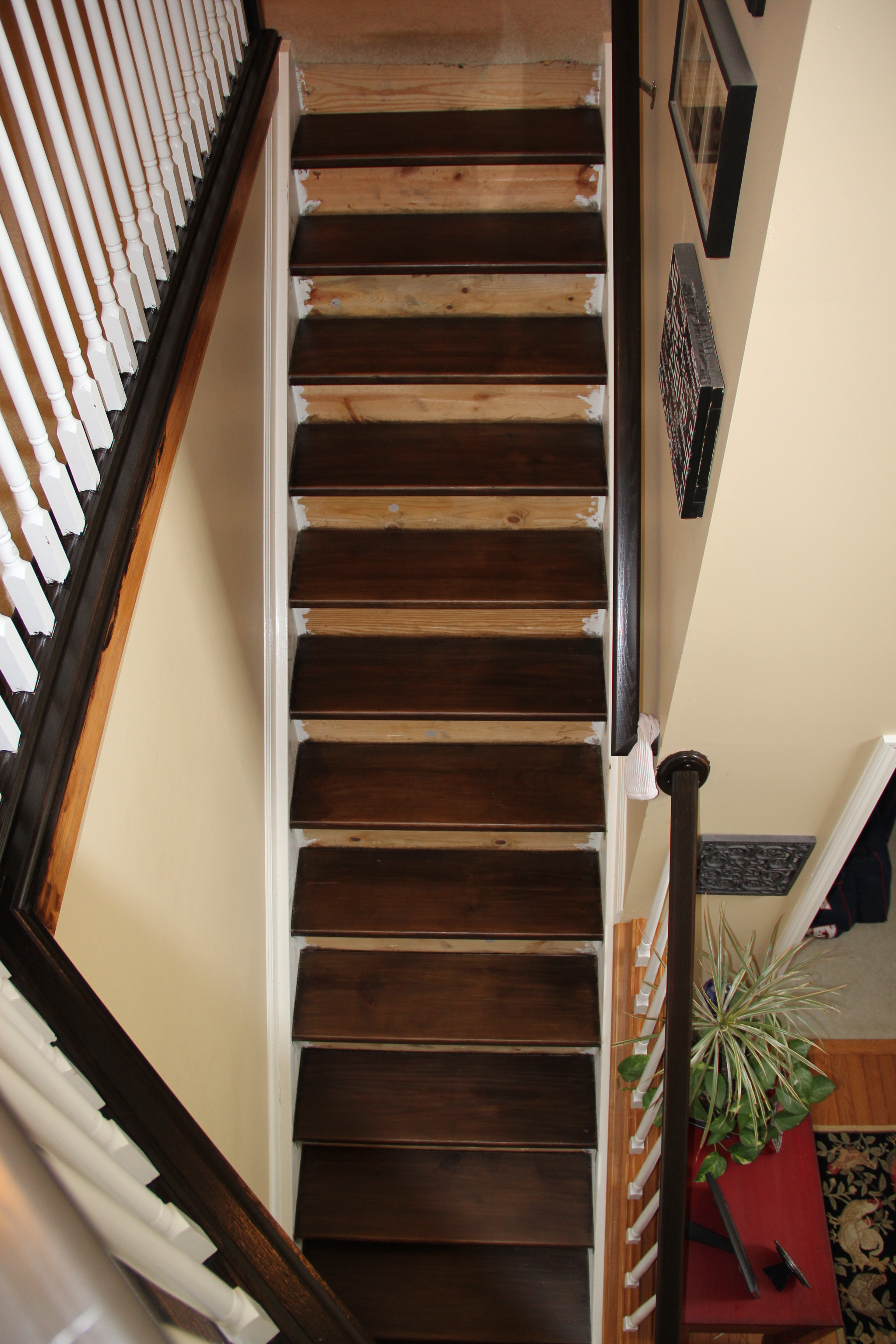 Staining Pine Stair Treads Tempting Thyme 4018