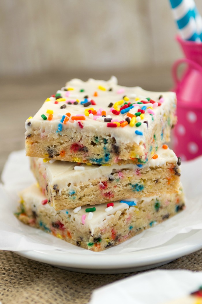 Cake Batter Blondies-Dessert Mash-ups