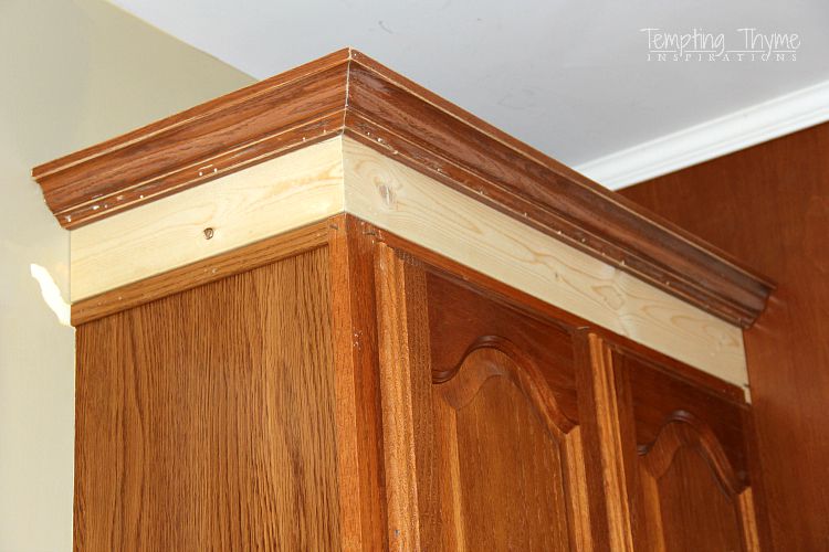 Adding height to your kitchen cabinets with simple molding