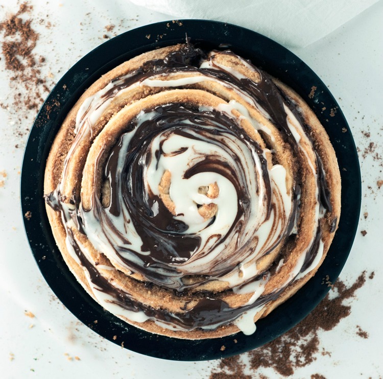 Peanut Butter Cinnamon Roll Cake