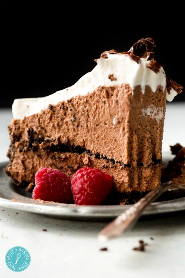 Sky high chocolate mousse pie