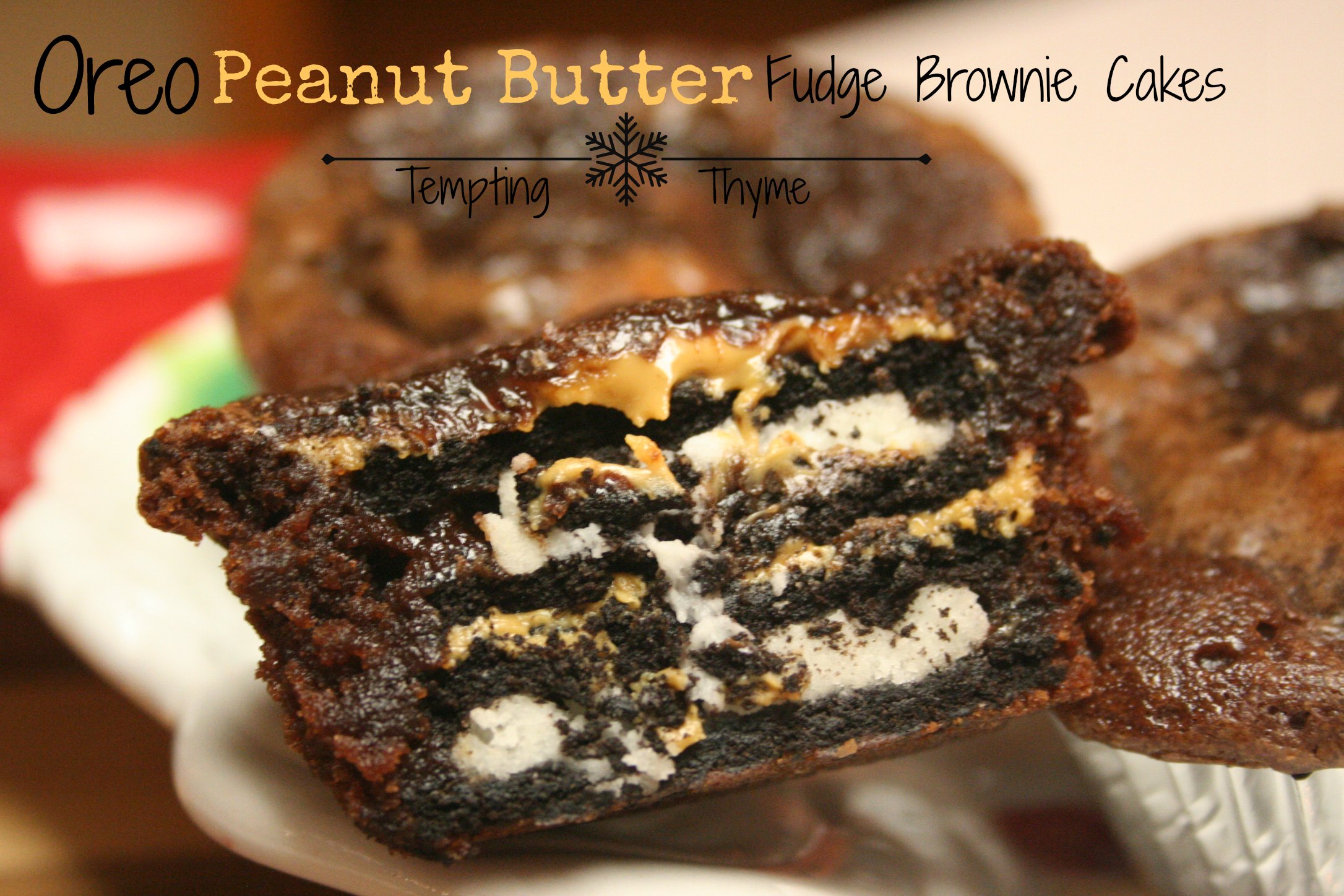 Tempting Thyme Oreo Peanut Butter Fudgy Brownie Cakes