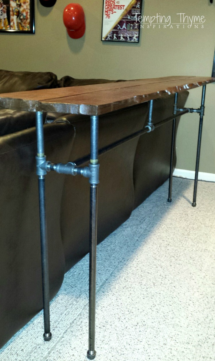 Diy Industrial Pipe Table Tempting Thyme, Black Pipe Furniture Cost