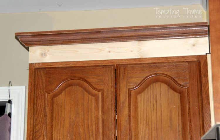 Adding Height To The Kitchen Cabinets, How To Add Molding Cabinets