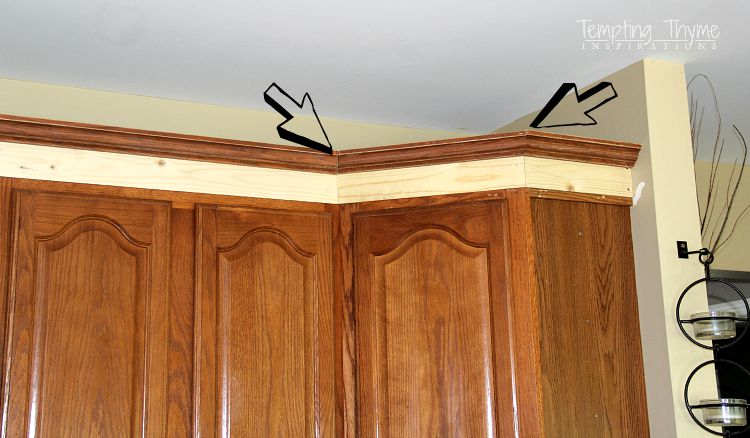 Adding Height To The Kitchen Cabinets, How To Install Crown Molding On Existing Kitchen Cabinets